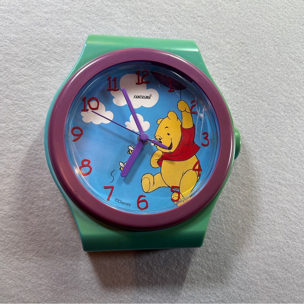 Disney Fantasma Winnie the Pooh‎ Watch Wall Clock Vintage 90s Battery